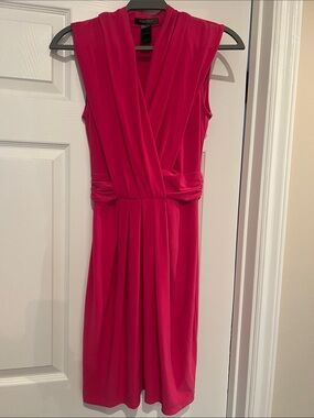 Bisou Bisou Sleeveless Draped Midi Dress in Fuchsia Pink